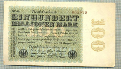 A 208 BANCNOTA-GERMANIA -100 MILION MARK-anul 1923 -SERIA.. -starea care se vede foto