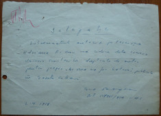 Delegatie scrisa olograf si semnata de Geo Bogza , 1956 foto