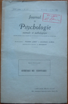 Henry Focillon, Jurnal de psihologie, 1926, autograf catre George Oprescu foto