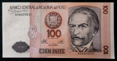 PERU 100 INTIS 1987 UNC necirculata ** foto