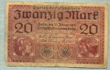 A 211 BANCNOTA-GERMANIA - 20 MARK- anul 1918 -SERIA 7937176 -starea care se vede