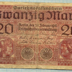 A 211 BANCNOTA-GERMANIA - 20 MARK- anul 1918 -SERIA 7937176 -starea care se vede