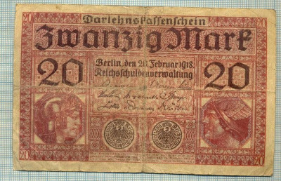 A 211 BANCNOTA-GERMANIA - 20 MARK- anul 1918 -SERIA 7937176 -starea care se vede foto