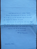 Cumpara ieftin Scrisoare de felicitare a lui Harry Brauner catre George Oprescu , 1966