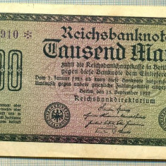 A 203 BANCNOTA-GERMANIA - 1000 MARK- anul 1922 -SERIA 279910-starea care se vede