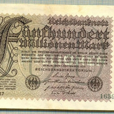 A 209 BANCNOTA-GERMANIA -500 MILION MARK-anul 1923 -SERIA.. -starea care se vede