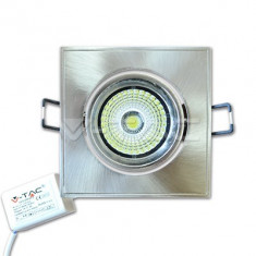 5W Spot LED V-TAC COB Patrat Ajustabil Alb Rece6000 K foto