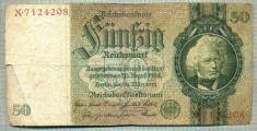 A 229 BANCNOTA-GERMANIA - 50 MARK- anul 1933-SERIA 7124208-starea care se vede