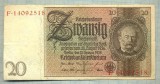 A 238 BANCNOTA-GERMANIA - 20 MARK- anul 1929 -SERIA 14092518-starea care se vede