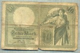 A 232 BANCNOTA-GERMANIA - 10 MARK- anul 1906-SERIA 1387027-starea care se vede, Europa