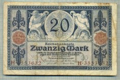 A 214 BANCNOTA-GERMANIA - 20 MARK- anul 1915 -SERIA 3553632 -starea care se vede foto