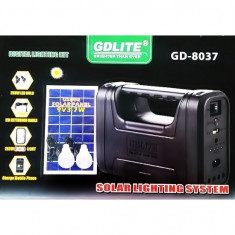 Kit cu panou solar cu lanterna Gdlite GD-8037 foto