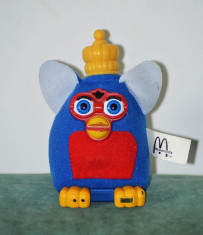 Jucarie Furby Rege, din material textil, McDOnalds 2001, 13 cm foto