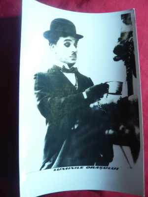 Fotografie din Filmul Luminile Orasului cu Charlie Chaplin ,dim.=18 x12 cm foto