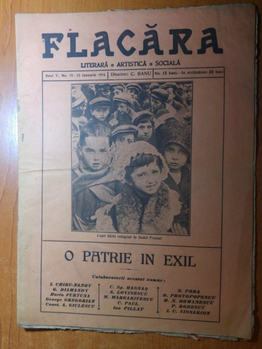 revista flacara 23 ianuarie 1916-art. depre nicolae iorga scris de e. lovinescu