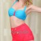 Costum de baie pin-up cu talia inalta si nasturi