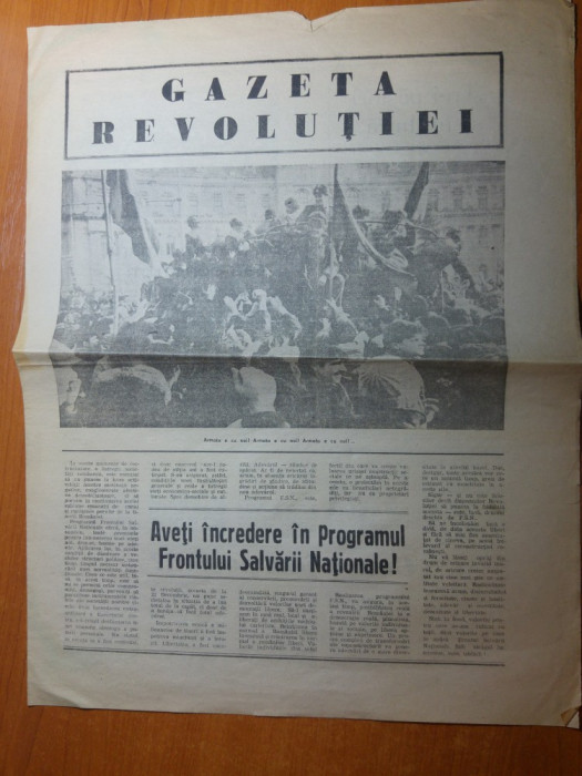 ziarul gazeta revolutiei 1989 - armata e cu noi ( revolutia )