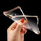 Husa de protectie iPhone 4/4S, TPU moale transparent, margini cu aspect metalic, auriu