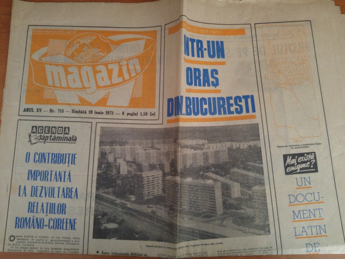 ziarul magazin 19 iunie 1971-foto(din avion) si articol despre catierul milatri