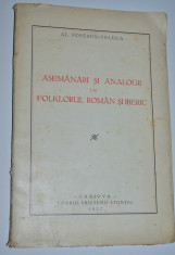 Asemanari si analogii in folclorul roman si iberic - Al. Popescu Telega - 1927 foto