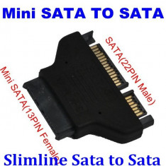 Adaptor Slimline SATA 13 pini mama la SATA 22 pini tata foto