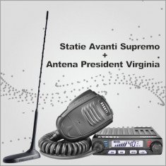 Statie radio CB Avanti Supremo + Antena radio CB President Virginia foto