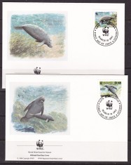 Guyana 1993 fauna marina MI 4081-84 4 plicuri FDC w30