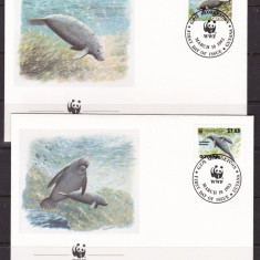 Guyana 1993 fauna marina MI 4081-84 4 plicuri FDC w30