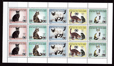 Libia 1996 fauna pisici MI 2387-2391 kleib. MNH w30 foto