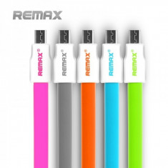 Cablu de date si incarcare MicroUSB REMAX, diverse culori, pentru telefoane mobile si tablete PC cu conector MicroUSB foto