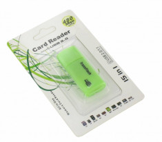 USB 2.0 MicroSDHC Card Reader Verde YPU209 foto