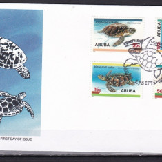 Aruba 1995 fauna testoase MI 164-167 FDC w30