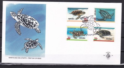 Aruba 1995 fauna testoase MI 164-167 FDC w30 foto