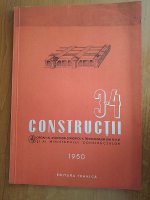 revista constructii anul 1,nr. 3-4 din anul 1950 (art. 7 ani de la 23 august ) foto