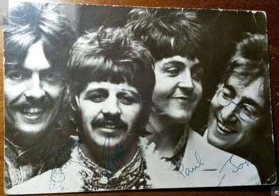 The Beatles fotografie cu autografe foto