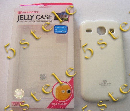 Husa Mercury Jelly Samsung Galaxy Core I8262 Alb Blister