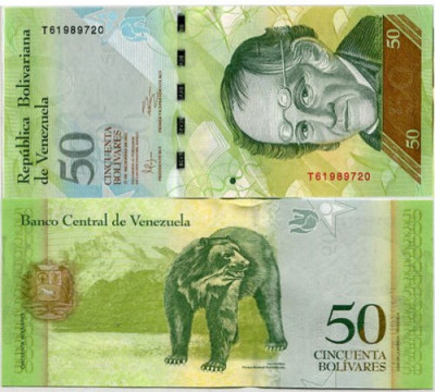 Venezuela 50 bolivares 2009, 2011, 2012, 2015 - UNC foto