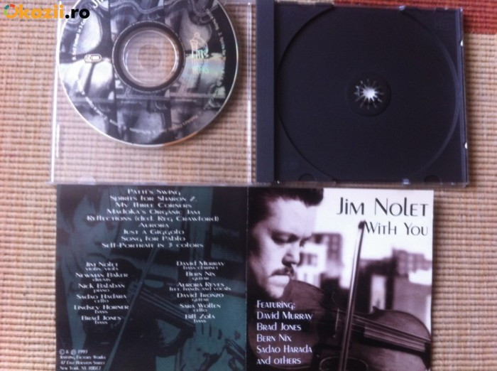 jim nolet with you cd disc muzica jazz contemporan violinist vioara 1993 VG+