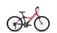 Bicicleta copii CTM Willy 1.0, 2016, cadru 14&amp;quot;, negru / portocaliu reflectorizant MLB038.58 foto