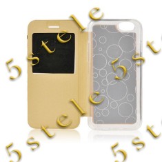Husa Flip Carte S-View Etui Samsung Galaxy S3 Mini i8190 Gold foto