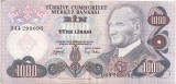 Turcia 1000 lire 1970 XF