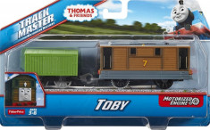 Trenulet locomotiva motorizata Toby cu vagon - Thomas&amp;amp;Friends Track Master foto