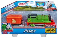 Trenulet locomotiva motorizata Percy cu vagon - Thomas&amp;amp;Friends Track Master foto