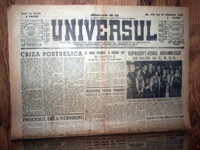 ZIAR VECHI - UNIVERSUL - 29 noiembrie 1945 foto