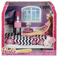 Papusa Barbie Life Furniture Bedroom And Doll Playset foto