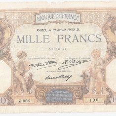 FRANTA 1000 FRANCS FRANCI CERES ET MERCURE 10-07-1930 U