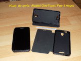 Husa tip carte Alcatel OneTouch Pop 4 negru, Alt model telefon Alcatel, Piele Ecologica