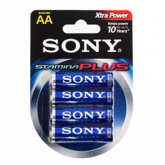 Baterii Alcaline Sony Plus AA LR6 1,5V AM3 (pachet de 4) foto