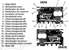Card multifunctional 18in1 - Ninja Wallet foto