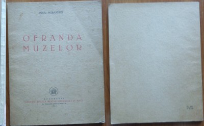 Mihai Mosandrei, Ofranda muzelor, 1940, ex 4 / 26, autograf catre Mihai Ralea foto